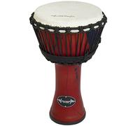 World Rhythm MDJ002-RD - Djembe con parche de piel cabra color rojo (10")