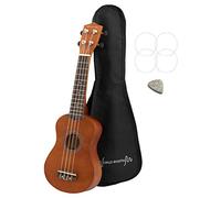 World Rhythm WR-302 - Ukelele soprano para principiantes, acabado natural con bolsa de concierto, cuerdas de repuesto para ukelele y púa de fieltro