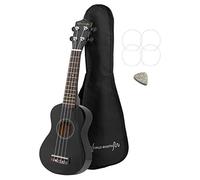 World Rhythm WR-305 Ukelele soprano - Uke premium y funda de concierto con acabado negro
