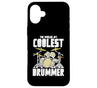 World’s #1 Coolest Drummer Vintage Drum Kit Retro Percussion Carcasa para iPhone 16 Plus
