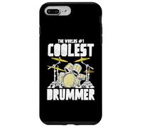 World’s #1 Coolest Drummer Vintage Drum Kit Retro Percussion Carcasa para iPhone 7 Plus/8 Plus