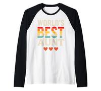 World’s Best Aunt Bold Retro for Fun Aunts Camiseta Manga Raglan