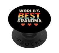 World’s Best Grandma Retro Vintage PopSockets PopGrip Adhesivo
