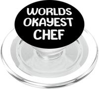 World’s Okayest Chef Funny Workplace Humor Tees Mugs PopSockets PopGrip para MagSafe