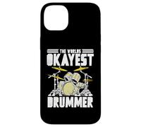 World’s Okayest Drummer Retro Music Drum Kit Artwork Carcasa para iPhone 14 Plus