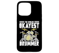 World’s Okayest Drummer Retro Music Drum Kit Artwork Carcasa para iPhone 15 Pro MAX