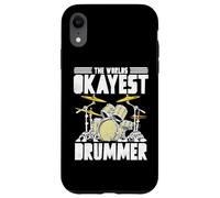 World’s Okayest Drummer Retro Music Drum Kit Artwork Carcasa para iPhone XR