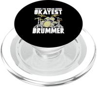 World’s Okayest Drummer Retro Music Drum Kit Artwork PopSockets PopGrip para MagSafe