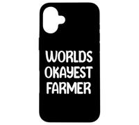World’s Okayest Farmer Funny Workplace Humor Tees Mugs Carcasa para iPhone 16 Plus