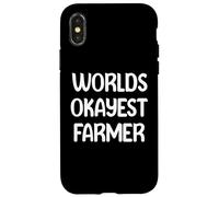 World’s Okayest Farmer Funny Workplace Humor Tees Mugs Carcasa para iPhone X/XS