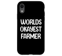 World’s Okayest Farmer Funny Workplace Humor Tees Mugs Carcasa para iPhone XR