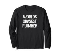 World’s Okayest Plumber Funny Workplace Humor Tees Mugs Manga Larga