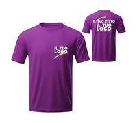 WORLD SELL Camiseta para hombre/mujer personalizada delantera y trasera - 100% algodón - Made in Italy - Camiseta personalizable con texto, logotipo o imagen, L