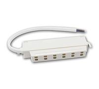 world-trading-net - Adaptador AMP de bajo voltaje, distribuidor para 6 luces con enchufes AMP, blanco, conexión de cable de 16 cm, carga total máxima 30V/10A