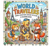 World Travelers: Animal Adventures Around The Globe, A Coloring Book (Unwind with Animal Time)