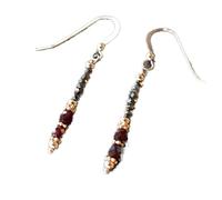 WORLD WIDE GEMS 925 Sterling Silver Unique Wedding Gift 3-4mm Red Garnet and Hematite Earrings Rondelle, Faceted for Mens, Womens, GF, BF & Adult.