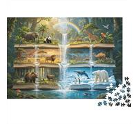 World Wildlife Puzzle 1000 Piezass Reciclable Material Rainbow Waterfall Puzzles para Adultos Fun Present & Activity for Home Excelente Idea de Regalo para Hombres 70x50cm/1000pcs