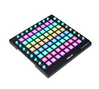 WORLDE Controlador Midi Pad, Soundpad Electrónico 64 Teclas Midi, Drum Disc Instrumento Midi Teclado Negro