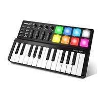 Worlde Panda Mini teclado USB portátil de 25 teclas con controlador MIDI y almohadilla de tambor colorida