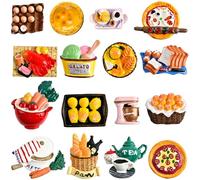 Worldity 16 imanes para Nevera, Resina 3D, Bonitos imanes con Forma de Comida para decoración del hogar, refrigerador, Pizarra Blanca magnética o Pizarra