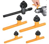 Worldity Llave de portabrocas de 5 tamaños, acero al carbono de alta dureza, llave de repuesto para herramienta de sujeción de taladro (diámetro del mandril: 1/10.2 cm, 3/20.3 cm, 1/5.1 cm/5/20.3 cm