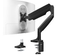 WORLDLIFT Brazo de Monitor de Alta Resistencia para monitores Ultrawide de hasta 45 Pulgadas y 15 kg, Soporte de sobremesa Individual Totalmente Ajustable, VESA máximo 100x100, Negro