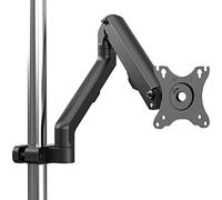 WORLDLIFT Brazo de monitor de montaje en poste de altura ajustable para pantallas de 17 a 27 pulgadas con resorte mecánico, VESA 75 x 75 y 100 x 100, soporta hasta 7 kg