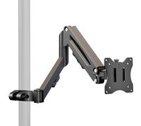 WORLDLIFT Brazo de monitor de montaje en poste de altura ajustable para pantallas de 17 a 27 pulgadas con resorte mecánico, VESA 75 x 75 y 100 x 100 - Soporta hasta 7 kg