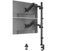 WORLDLIFT Muelle mecánico Incorporado Soporte Monitor para 2 Monitores de 17"-32" Pulgadas Altura Ajustable Longitud del bastón 88cm VESA 75/100 Capacidad de Peso 9KG