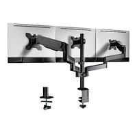 WORLDLIFT Soporte de Escritorio para 3 Monitor de Las Pantallas de TV, LCD y computadora de 17”-27”, Triple Brazo de Monitor Capacidad de Carga es 7 kg