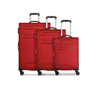 Worldpack Chicago 4 ruedas Juego de maletas 3 piezas Con asa expansible rojo
