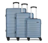 Worldpack New York 2.0 4 rollos, Azul metalizado, Kofferset (3-teilig), Juego de maletas