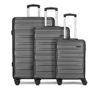 Worldpack New York 2.0 4 rollos, negro/metálico, Kofferset (3-teilig), Equipaje duro