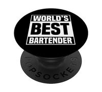 World'S Best Bartender Funny Bartending Alcoholic Drink PopSockets PopGrip Adhesivo