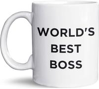 "World's Best Boss" - Bolsa de cerámica de 325 ml - Impreso en ambos lados - Apto para microondas y lavavajillas - Taza perfecta para café o té - ¡Agradable como regalo para tu jefe!