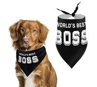 World's Best Boss - Pañuelo para perro con estampado triangular, ajustable, accesorios para cachorros pequeños, medianos y grandes