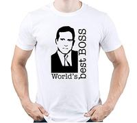 Worlds Best Boss The Office TV Show Shirt Camiseta para Hombre Blanco M
