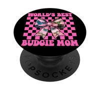 World'S Best Budgie Mom Mama Budgerigar Parrot Día de la Madre PopSockets PopGrip Adhesivo