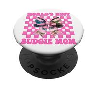 World'S Best Budgie Mom Mama Budgerigar Parrot Día de la Madre PopSockets PopGrip Adhesivo
