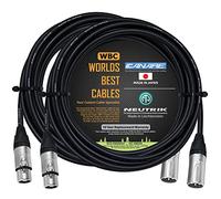 WORLDS BEST CABLES 2 unidades - 100 pies - Cable de micrófono cuádruple equilibrado hecho a medida con cable Canare L-4E6S y conectores XLR Neutrik Silver NC3MXX macho y NC3FXX hembra