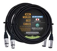 WORLDS BEST CABLES 2 unidades - 75 pies - Cable de micrófono cuádruple equilibrado hecho a medida con cable Canare L-4E6S y conectores XLR macho y NC3FXX hembra Neutrik Silver NC3MXX