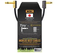WORLDS BEST CABLES 25 cm - Pedal, efectos, parche, cable de instrumento fabricado con alambre Mogami 2319 y conectores TS Eminence Tiny chapado en oro ¼ pulgadas (6,35 mm)