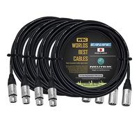 WORLDS BEST CABLES 4 unidades - 75 pies - Cable de micrófono cuádruple equilibrado hecho a medida con cable Canare L-4E6S y conectores XLR macho y NC3FXX hembra Neutrik Silver NC3MXX