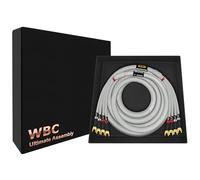 WORLDS BEST CABLES Cable de altavoz de alta fidelidad de alta fidelidad único bi-amp para canal central con conectores de pala Eminence y chaqueta de tweed plateada de 3 pies Ultimate - 9 AWG - OFC