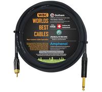 WORLDS BEST CABLES Cable TS a RCA de 10 pies, Gotham GAC-1 Ultra Pro, cable de instrumento de baja capacitancia y conectores dorados Neutrik NP2X-B y Amphenol ACPL-CBK, hecho a medida