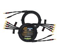 WORLDS BEST CABLES Canare 4S11 - 2,5 metros - Grado audiófilo - HiFi Star-Quad - Par de cables de altavoz bidireccional con conectores Eminence Gold Banana y pala [4 palas - 2 bananas]