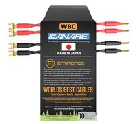 WORLDS BEST CABLES Canare 4S11, 4 unidades, 15 cm, grado audiófilo, 11 AWG, cable de puente de altavoz de alta fidelidad terminado con conectores banana a pala dorados