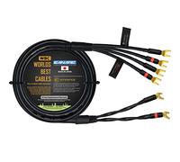 WORLDS BEST CABLES Canare 4S11 - Cable de altavoz HiFi Star-Quad Bi-Wire de 15 pies para canal central con conectores Eminence Gold Spade