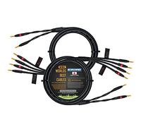 WORLDS BEST CABLES Canare 4S11 - Cable de altavoz HiFi Star-Quad Bi-Wire de 5 pies con conectores banana Eminence Gold