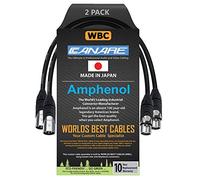 WORLDS BEST CABLES Canare L-4E6S, cables de micrófono Star Quad balanceados macho a hembra con conectores Amphenol AX3M y AX3F Silver XLR, hechos a medida